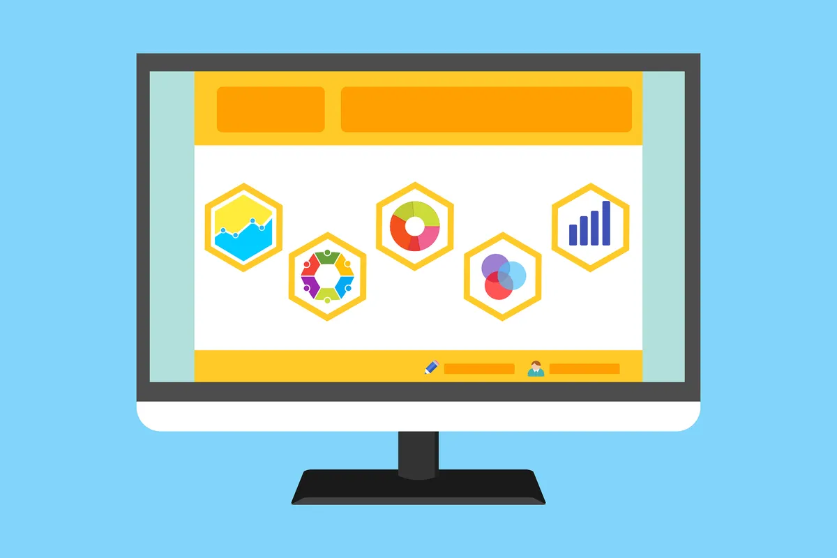 An illustration of a computer screen with graphs and measurement data